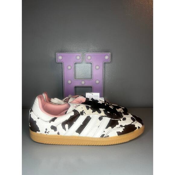 adidas Originals Samba OG trainers in cow print sz UK 8W/ US 9.5 - Picture 5 of 11